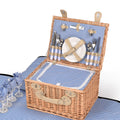 4 Person Picnic Basket Set with Cutlery, Plates & Cooler