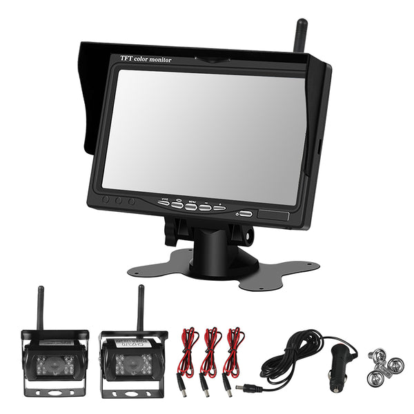 Manan 7" Wireless Rear View Monitor with 2 WiFi Cameras