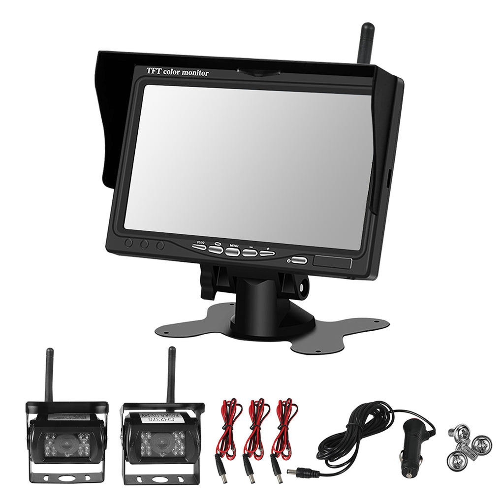 Manan 7" Wireless Rear View Monitor with 2 WiFi Cameras