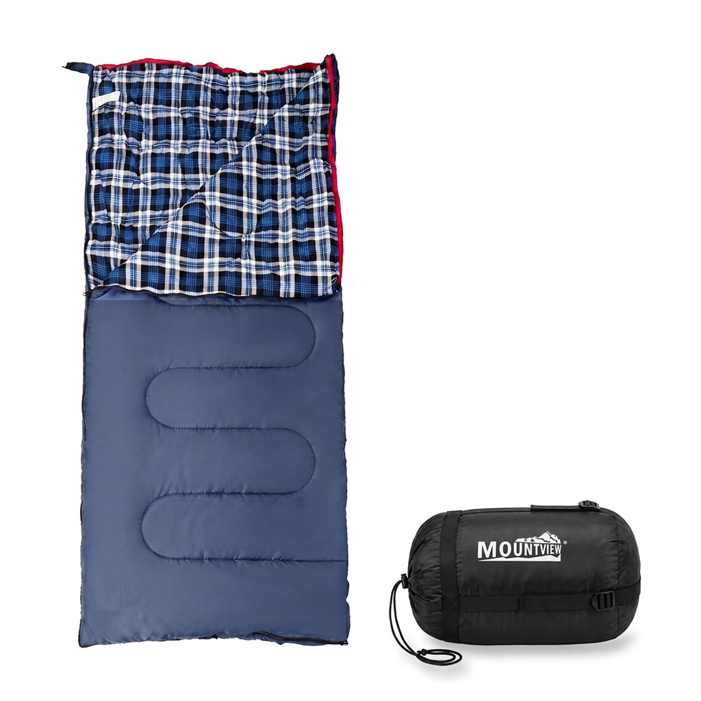 Mountview Sleeping Bags Single Camping Hiking 3-Season Thermal Blue 0°C-15°C