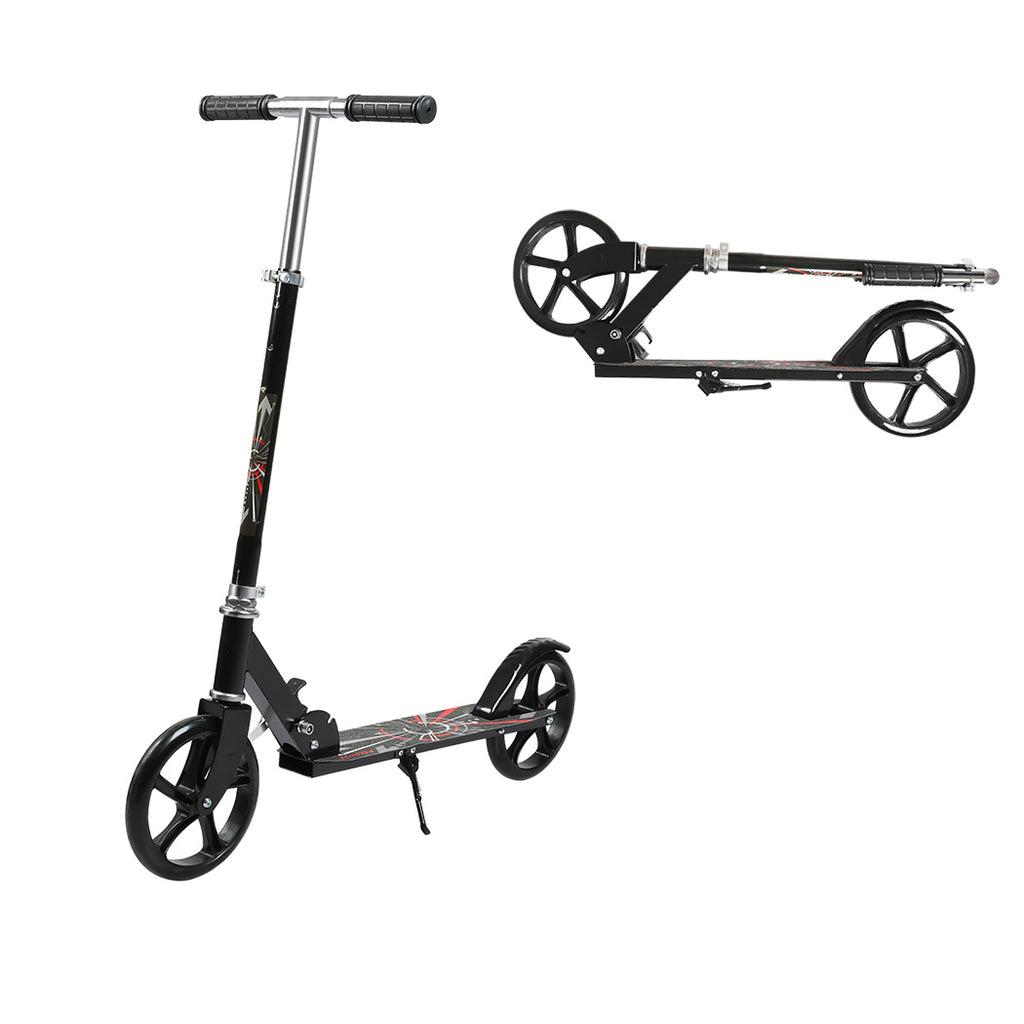 Monvelo Folding Kick Scooter Large Wheels — Black