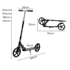 Monvelo Folding Kick Scooter Large Wheels — Black