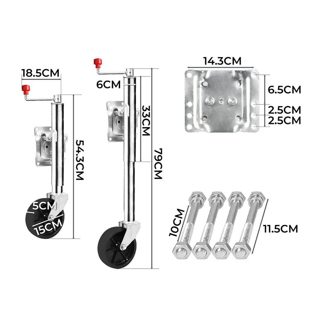 Jockey Wheel 6 Inch Swivel Swing Up
