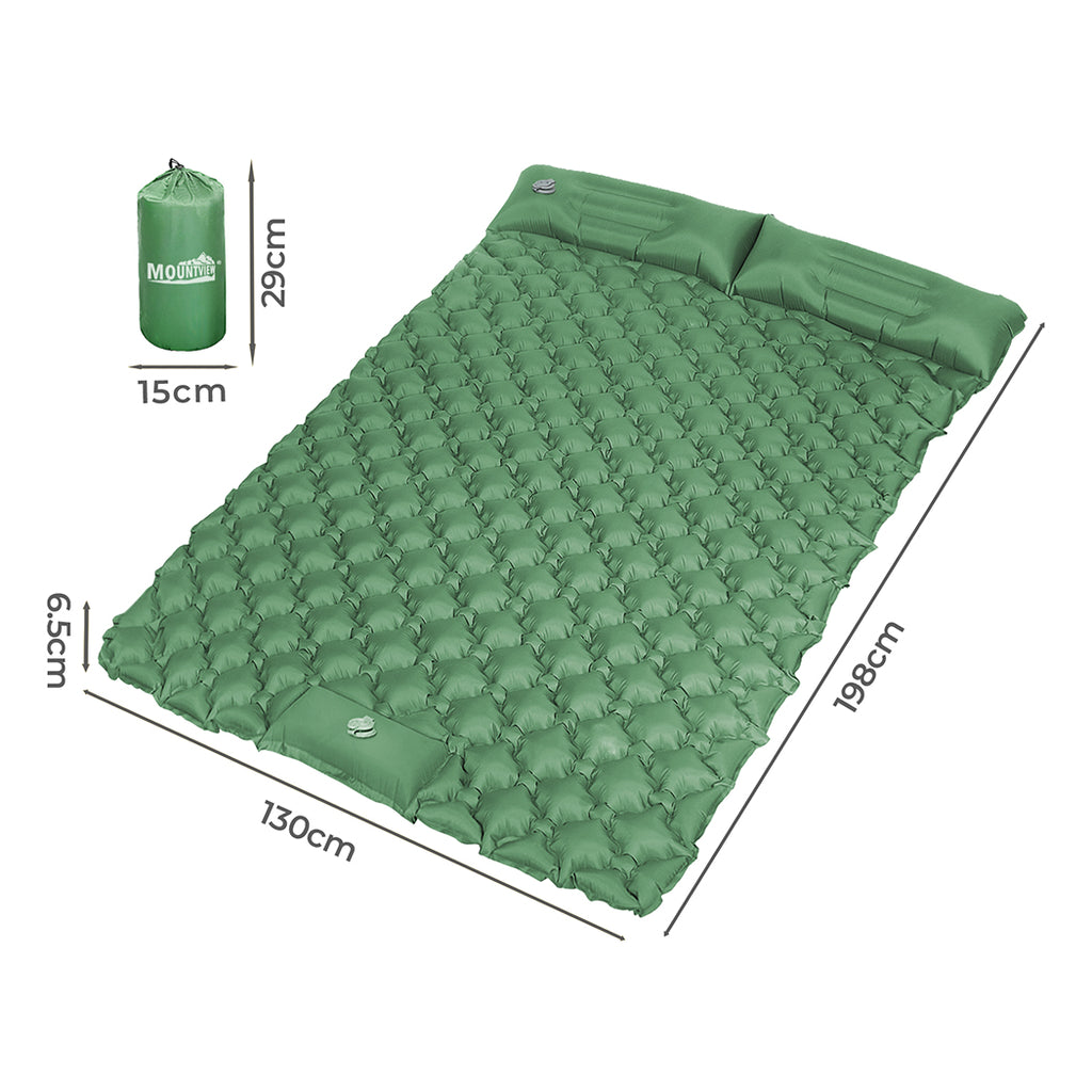 Mountview Sleeping Pad Inflatable Camping Double Green