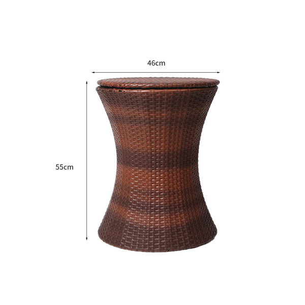 Levede Outdoor Cooler Ice Bucket Bar Table – Black & Brown Rattan