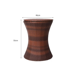 Levede Outdoor Cooler Ice Bucket Bar Table – Black & Brown Rattan