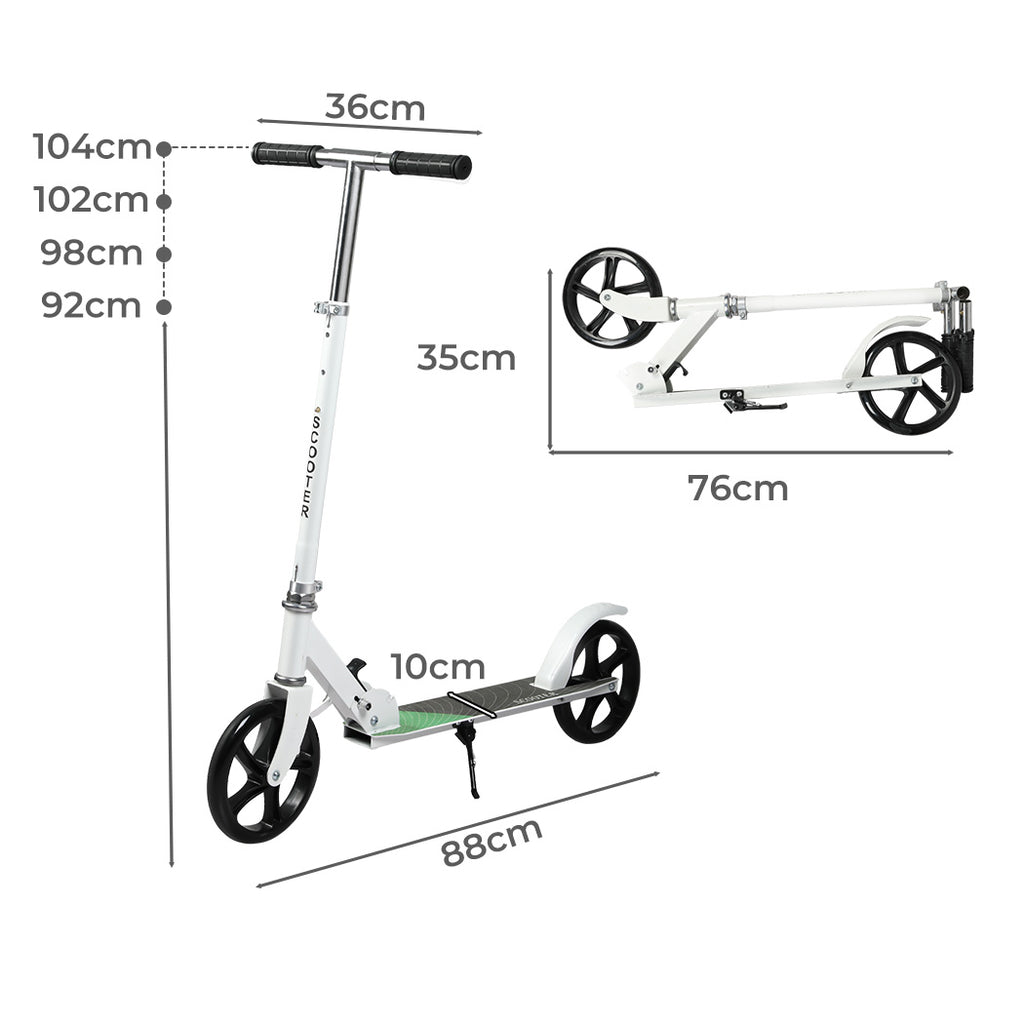Monvelo Folding Kick Scooter Large Wheels — White
