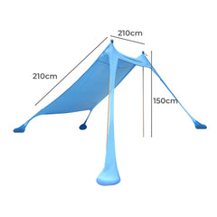 Mountview Beach Tent Canopy 210x210cm Sun Shade Shelter Blue