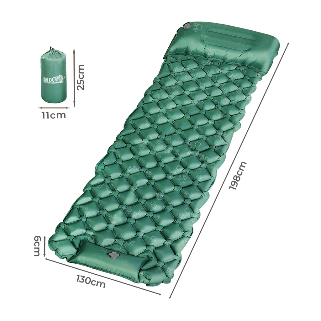 Mountview Sleeping Air Pad Inflatable Camping Mat Single Green