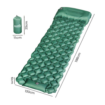 Mountview Sleeping Air Pad Inflatable Camping Mat Single Green