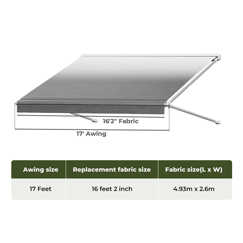 Manan 17FT RV Awning Fabric Replacement 18.05oz Caravan Grey