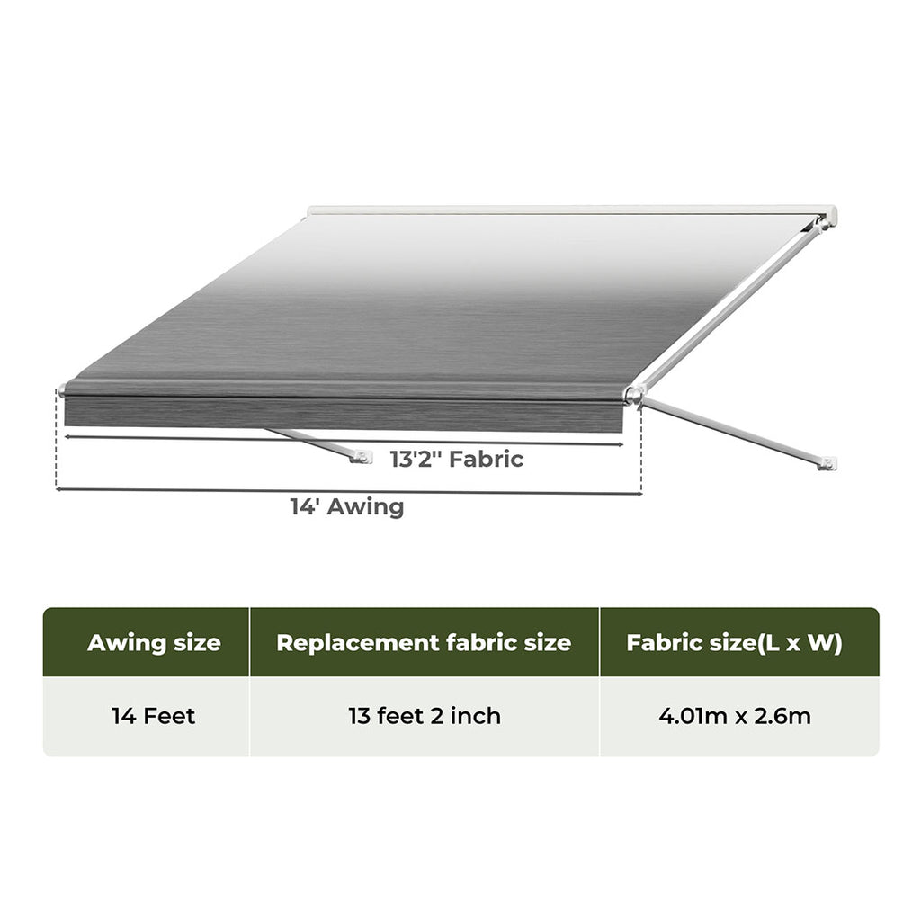 Manan 14ft RV Awning Fabric Replacement 18.05oz Caravan Grey