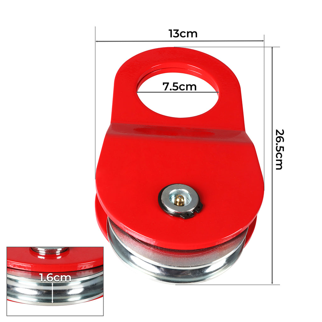 Manan 10 Ton Snatch Block Winch Recovery Red