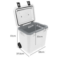 Mountview 27L Portable Cooler Ice Box Chest with Trolley