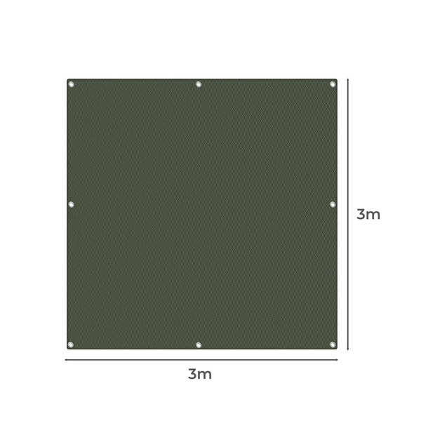 Polyester Canvas Tarp Tarpaulin Sun 3x3 Meter Green