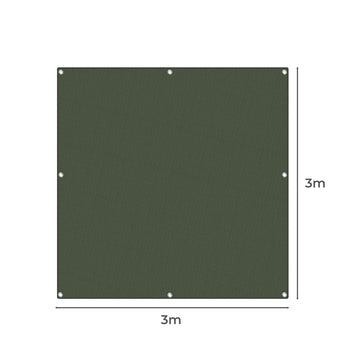 Polyester Canvas Tarp Tarpaulin Sun 3x3 Meter Green