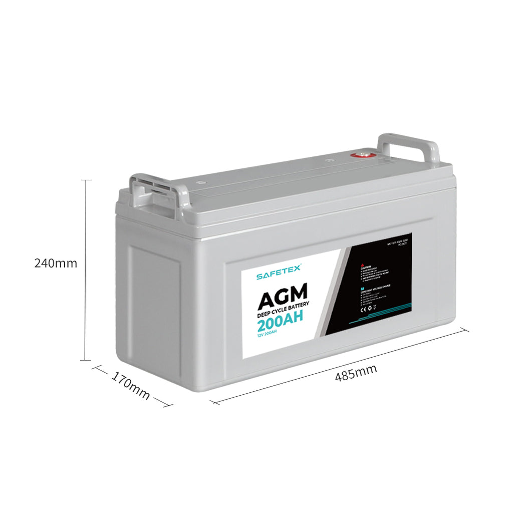 Safetex 12V 200Ah AGM Deep Cycle Lead