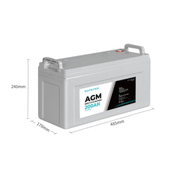 Safetex 12V 200Ah AGM Deep Cycle Lead