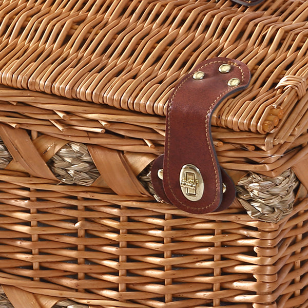 4 Person Picnic Basket Set with Cutlery, Plates & Glasses