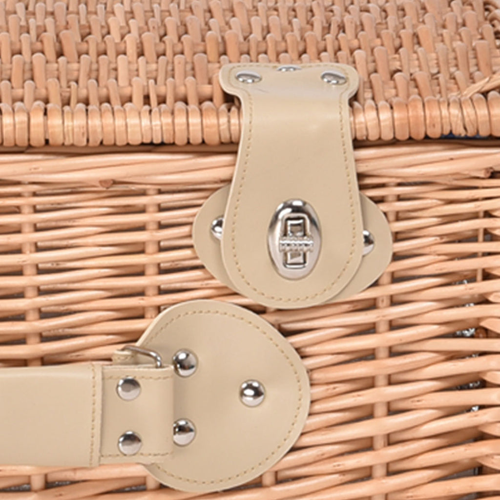 4 Person Picnic Basket Set with Cutlery, Plates & Cooler