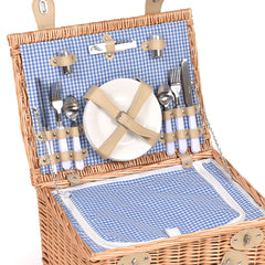 4 Person Picnic Basket Set with Cutlery, Plates & Cooler