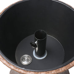 Levede Outdoor Cooler Ice Bucket Bar Table – Black & Brown Rattan