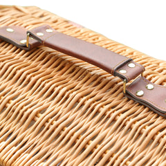 4 Person Picnic Basket Set with Cutlery, Plates & Glasses