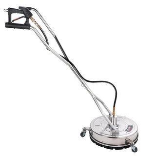 Jet-USA 18" Stainless Steel Pressure Washer Surface Cleaner with Yoke Handlebar, 3/8" Fitting, For Concrete Driveway Patio Floor