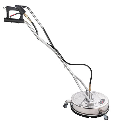 Jet-USA 18" Stainless Steel Pressure Washer Surface Cleaner with Yoke Handlebar, 3/8" Fitting, For Concrete Driveway Pat