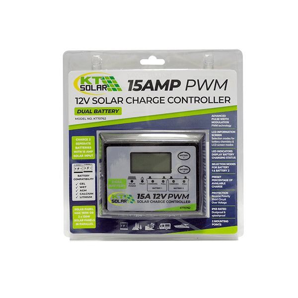 Solar Charge Regulator PWM, 15Amp Dual by KT Solar