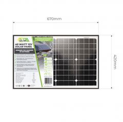 40 Watt, 12V Single Cell Mono-crystalline Solar Panel by KT Solar