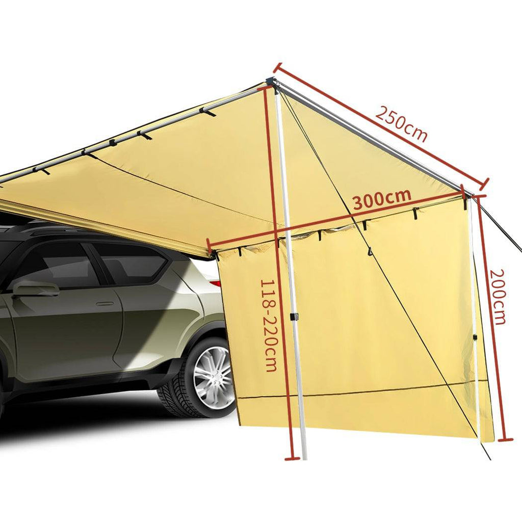 Mountview 2.5x3M Car Side Awning Extension Roof Rack Covers Tents Shades Camping