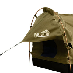 Mountview Double Swag Camping Swags Canvas Dome Tent Hiking Mattress Khaki