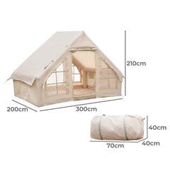Mountview Inflatable Camping Tent Air Blow Up Cabin 4 Person Family Outdoor Pump
