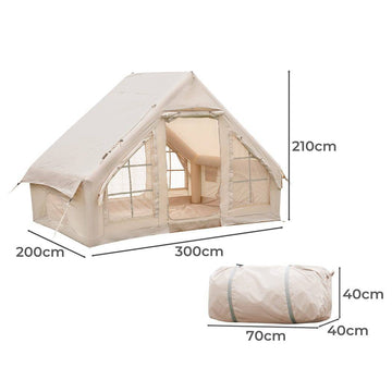 Mountview Inflatable Camping Tent Air Blow Up Cabin 4 Person Family Outdoor Pump