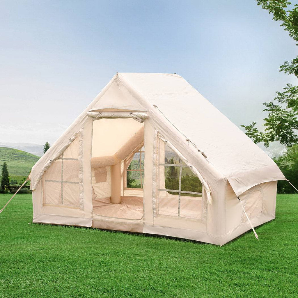 Mountview Inflatable Camping Tent Air Blow Up Cabin 4 Person Family Outdoor Pump