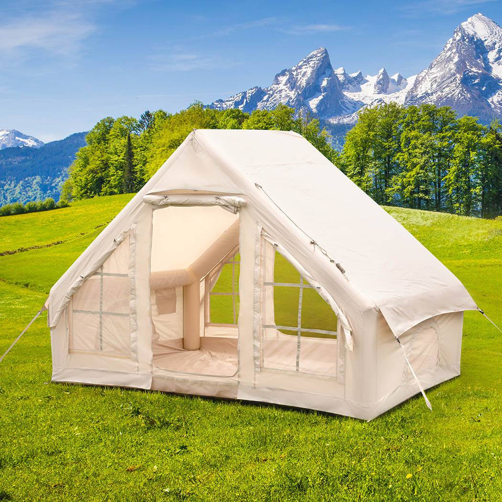Mountview Inflatable Camping Tent Air Blow Up Cabin 4 Person Family Outdoor Pump