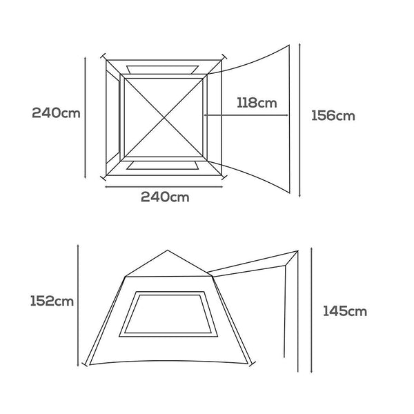 Mountview Instant Pop up Camping Tent Automatic Canopy 5-8 Person Family Outdoor
