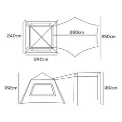 Mountview Instant Pop up Tent Automatic Camping Tarp Canopy 5-8 Person Family