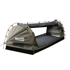 Mountview King Single Swag Camping Swags Canvas Dome Tent Free Standing Grey