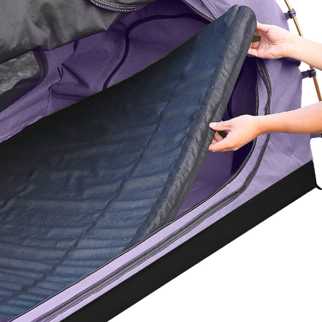 Mountview King Single Swag Camping Swags Canvas Dome Tent Free Standing Purple