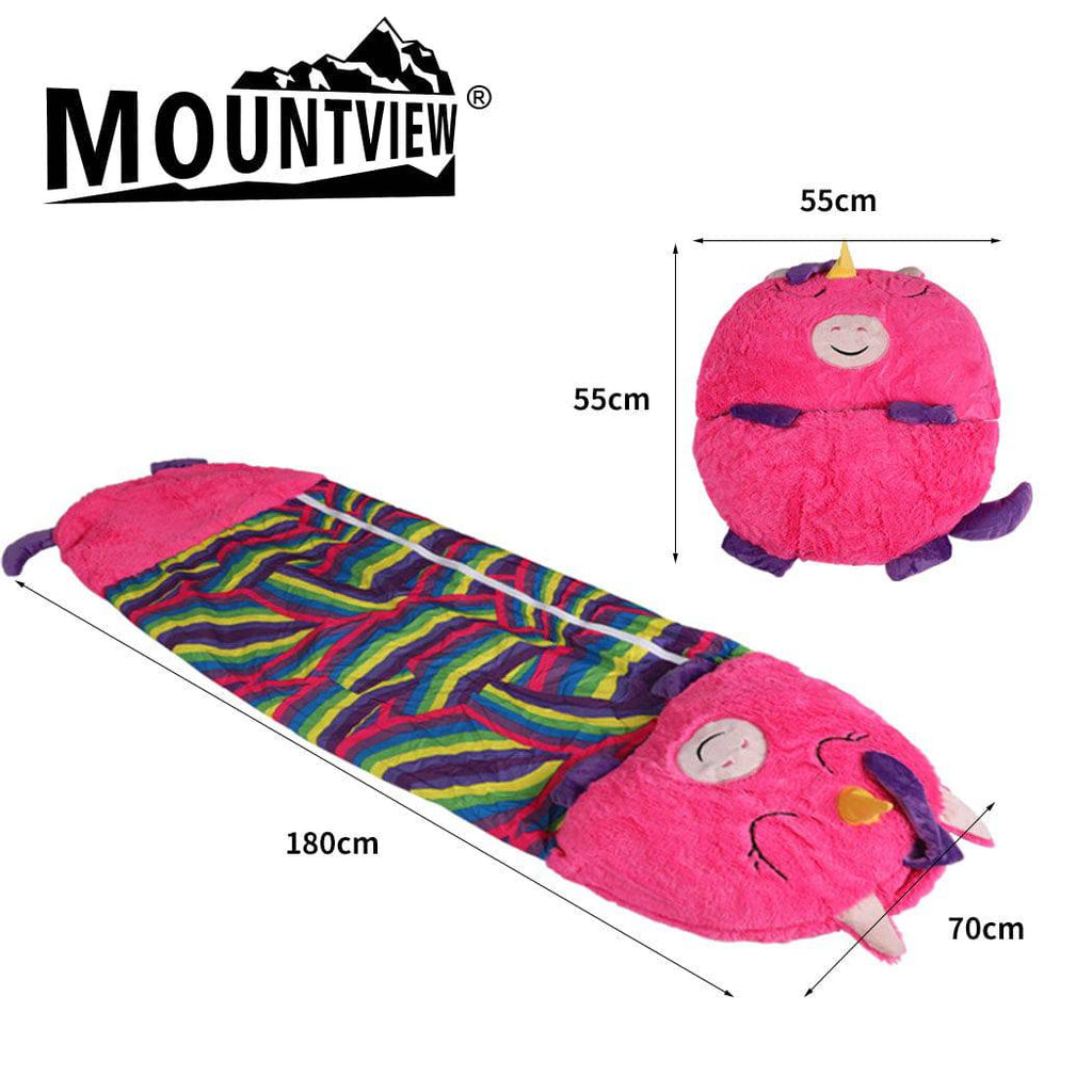 Mountview Sleeping Bag Child Pillow Kids Bags Happy Napper Gift Unicorn 180cm L