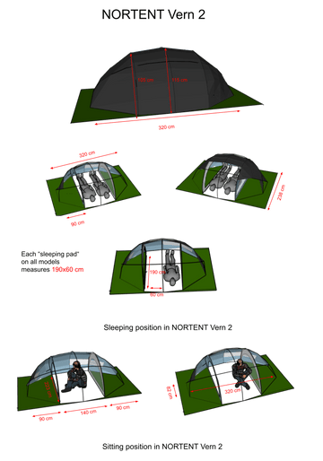2 Person Camping & Hiking Tent - Vern 2 Tent - 3.9kg by Nortent