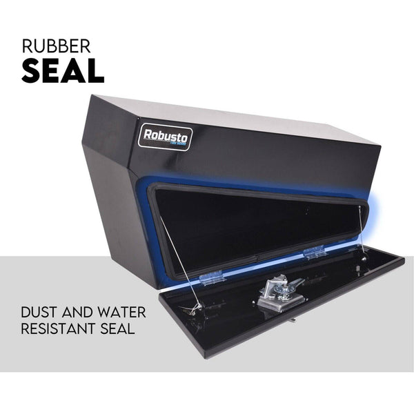 Under Tray Tool Box Underbody Pair Set 750mm Black Steel