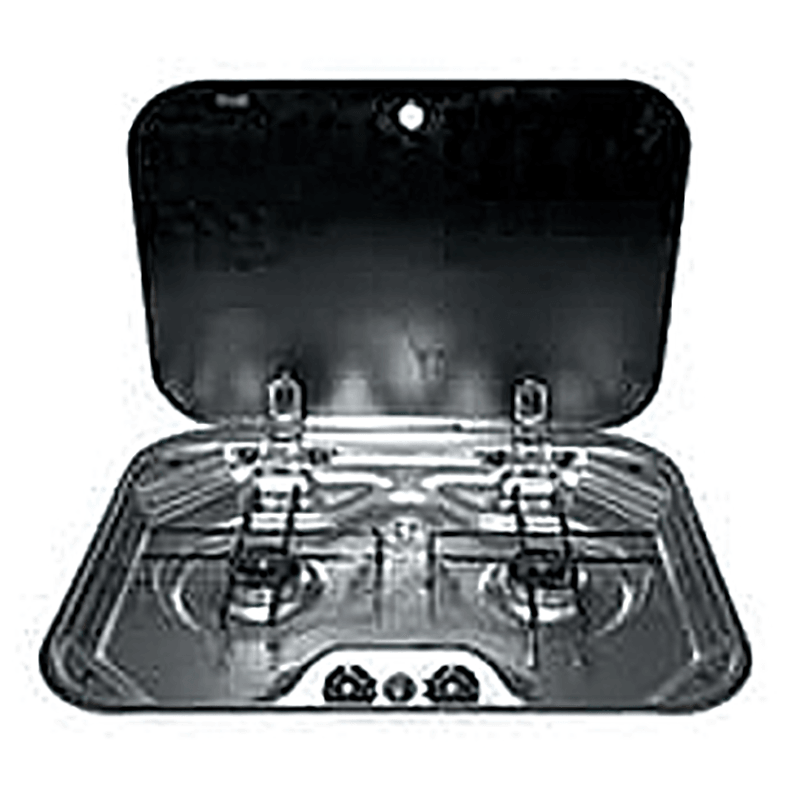 Smev 2 Burner Cooktop Flush w/Glass Lid & 12V Ignition