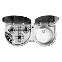 Smev 3 Burner Stove & Sink Combo -No Mixer
