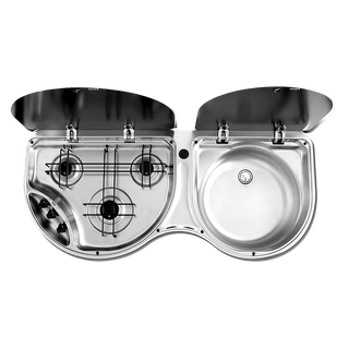 Smev 3 Burner Stove & Sink Combo -No Mixer
