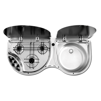 Smev 3 Burner Stove & Sink Combo -No Mixer