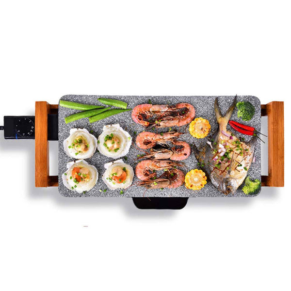 Electric Ceramic BBQ Grill Non-stick Surface Hot Plate for Indoor & Outdoor Stone