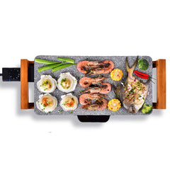 Electric Ceramic BBQ Grill Non-stick Surface Hot Plate for Indoor & Outdoor Stone
